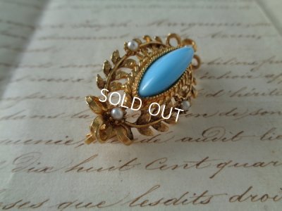 画像5: イギリス製ブルーガラスブローチ