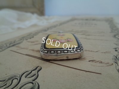 画像5: ギロッシュエナメルローズ柄ペンダントトップ