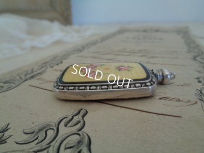 画像6: ギロッシュエナメルローズ柄ペンダントトップ