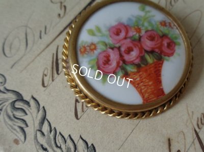 画像3: リモージュ花かご柄ブローチ