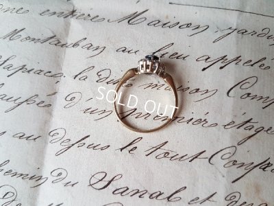 画像3: 英国製9Kサファイアとダイアモンドリング