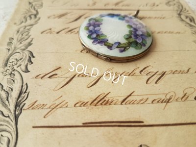 画像4: ギロッシュエナメルすみれ柄ロケットペンダント