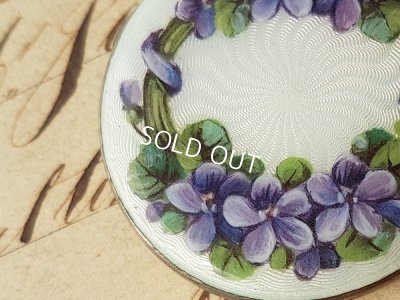 画像7: ギロッシュエナメルすみれ柄ロケットペンダント