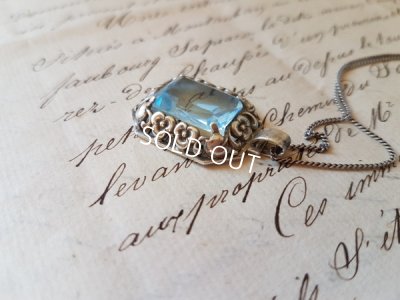 画像3: ブルーガラスシルバーペンダントトップ