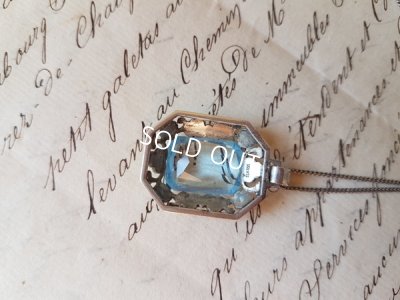 画像4: ブルーガラスシルバーペンダントトップ