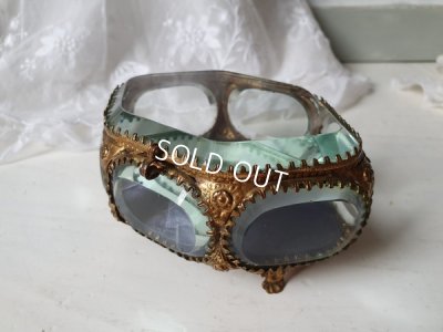 画像3: アンティーク厚ガラス6角形ジュエリーケース　