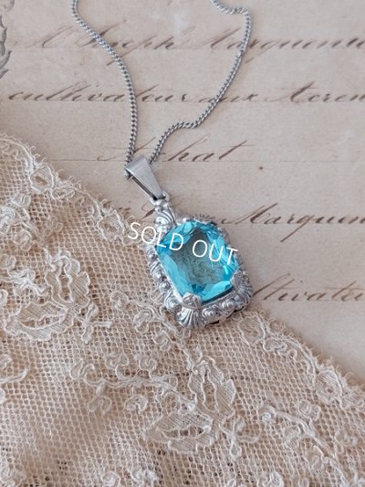 antiquesilveraquamarinependant