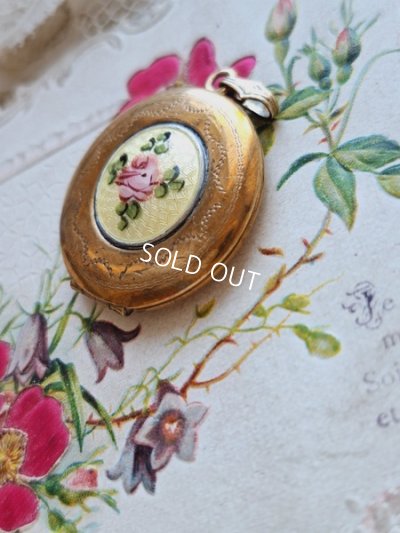 画像8: アンティークローズ柄ギロッシュエナメルペンダントトップ