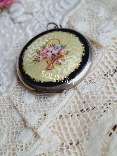 画像4: ローズ柄ギロッシュエナメルペンダントトップ