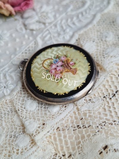 画像5: ローズ柄ギロッシュエナメルペンダントトップ