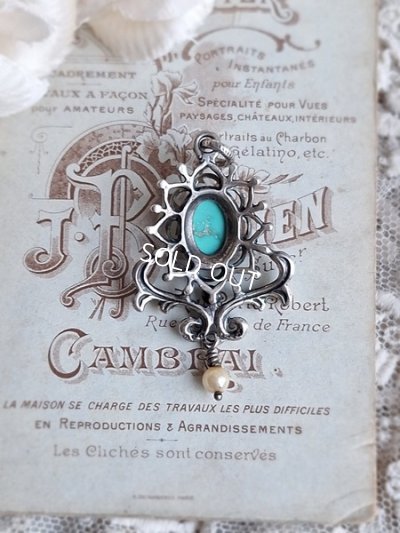 画像11: ターコイズと淡水パールペンダントトップ