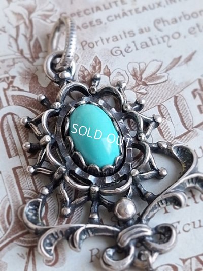 画像2: ターコイズと淡水パールペンダントトップ