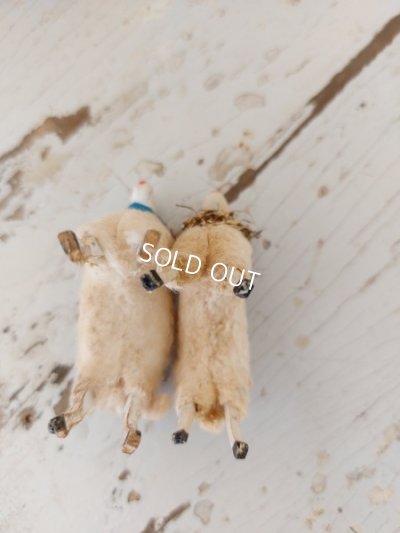 画像10: アンティーク羊ペアオーナメント