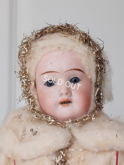 画像2: クリスマスコットンコスチュームアンティークビスクドール