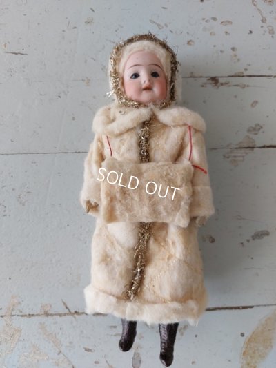 画像7: クリスマスコットンコスチュームアンティークビスクドール