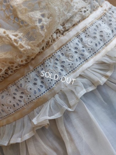 画像6: アンティークレースドールドレス&ボネ