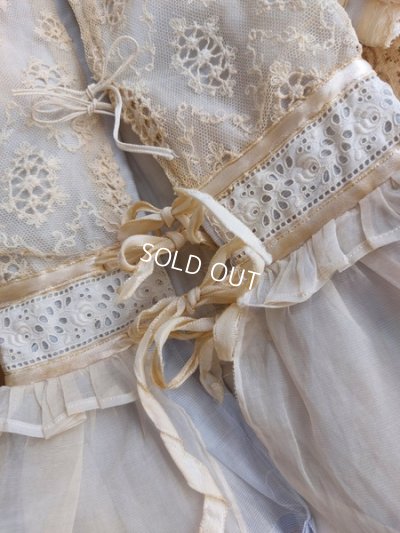 画像12: アンティークレースドールドレス&ボネ