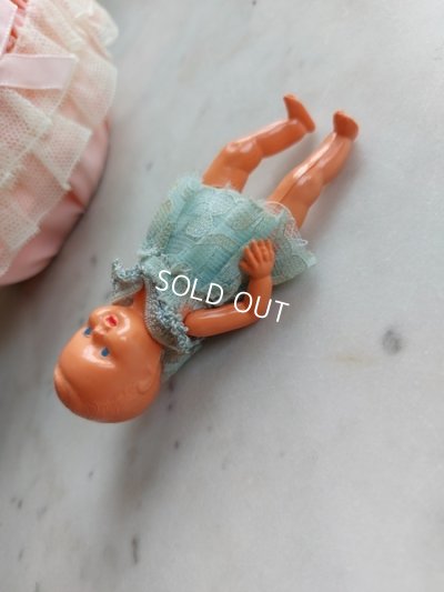 画像18: アンティークセルロイドドール付天蓋ドールベッド