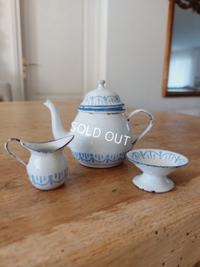 画像2: アンティークホーローおままごとティーセット