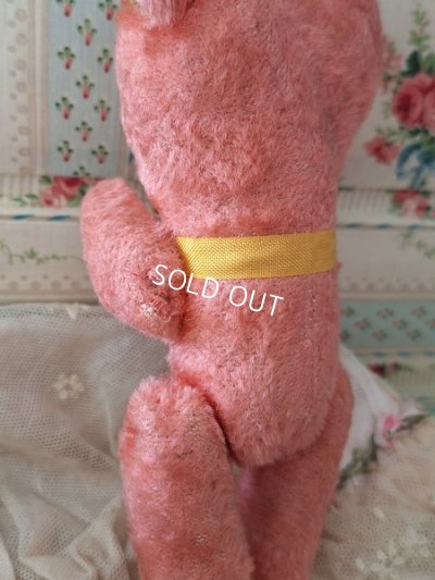 画像10: アンティークJPMピンク小さなテディベア