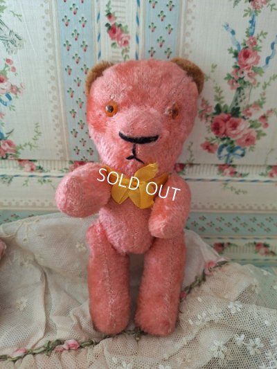 画像2: アンティークJPMピンク小さなテディベア