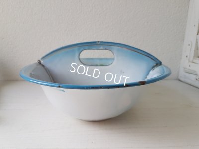 画像6: Japy社ホーローすみれ柄持ち手付ベイスン