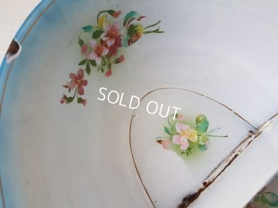 画像3: Japy社ホーローすみれ柄持ち手付ベイスン