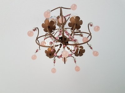 画像13: ピンクオパリンガラスシャンデリア