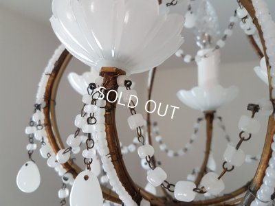 画像3: ホワイトオパリンガラスシャンデリア