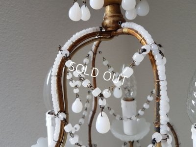 画像11: ホワイトオパリンガラスシャンデリア