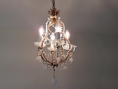 画像14: ホワイトオパリンガラスシャンデリア