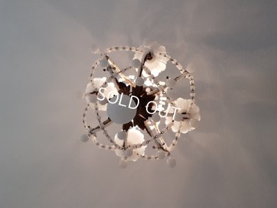 画像16: ホワイトオパリンガラスシャンデリア