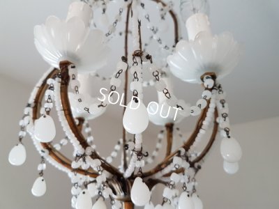 画像20: ホワイトオパリンガラスシャンデリア