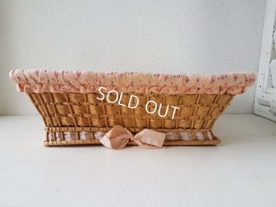 画像6: 花柄ファブリッククッション付バスケット