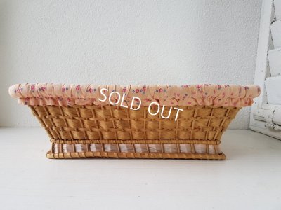 画像8: 花柄ファブリッククッション付バスケット