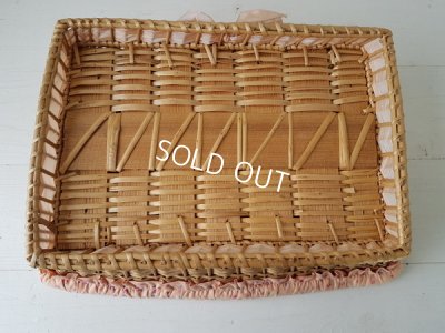 画像5: 花柄ファブリッククッション付バスケット