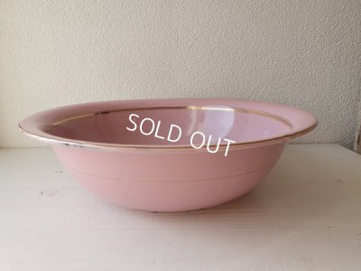 画像10: アンティークピンクホーローピッチャー&ベイスン