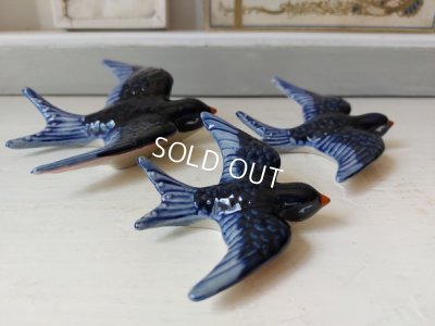 画像6: 陶器ツバメ3羽セット