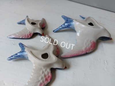 画像11: 陶器ツバメ3羽セット