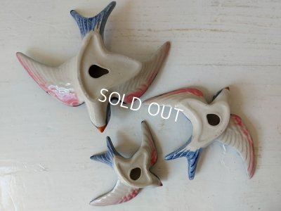 画像12: 陶器ツバメ3羽セット