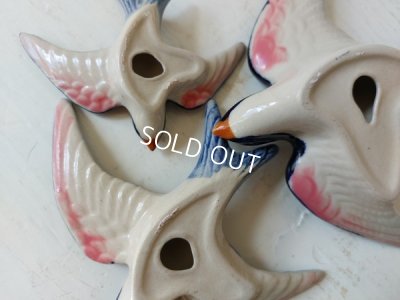 画像13: 陶器ツバメ3羽セット