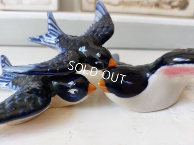 画像15: 陶器ツバメ3羽セット