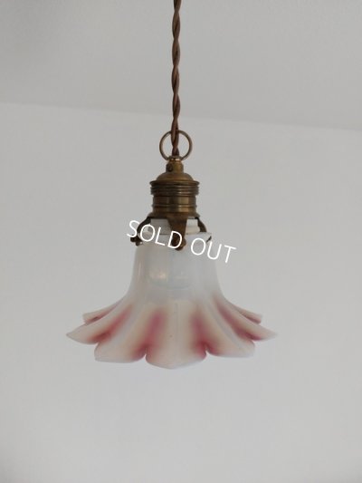 画像2: アンティークオパールセントガラスランプシェード