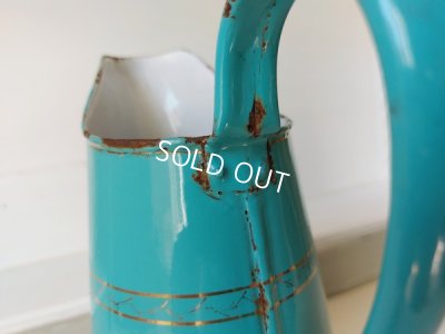 画像13: アンティークホーロー手描きワーターピッチャー