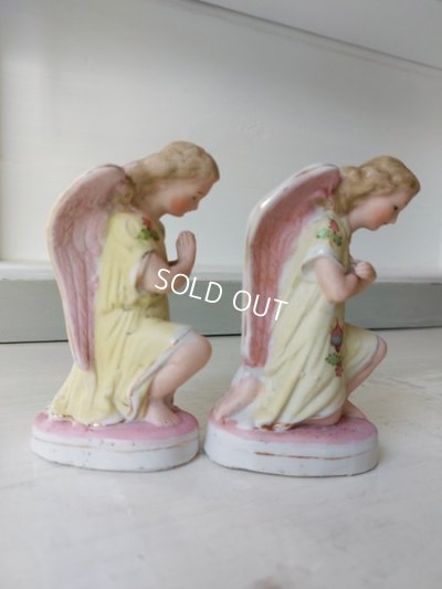 画像2: アンティークビスクペアエンジェル像