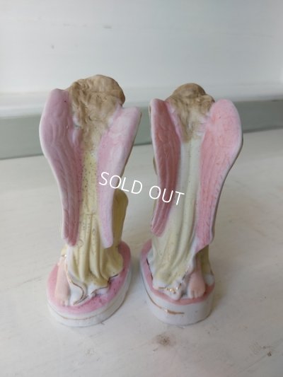 画像4: アンティークビスクペアエンジェル像