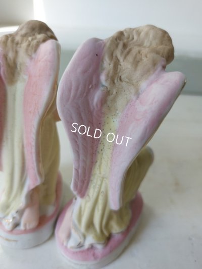 画像8: アンティークビスクペアエンジェル像