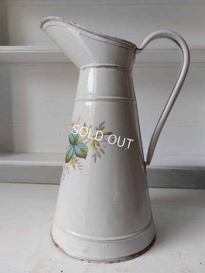 画像2: エトワール社ホーロー手描き花柄ピッチャー