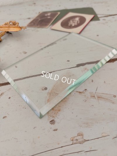 画像8: アンティーク横長ガラスリボンフォトスタンド