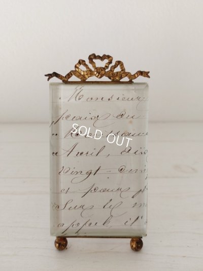 画像2: アンティーク厚ガラスリボンフォトスタンド